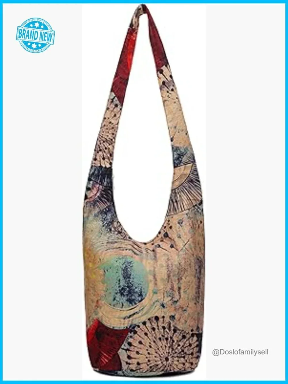 Canvas Hippie Crossbody Bag Boho Hobo Shoulder Handbag Casual Lightweight